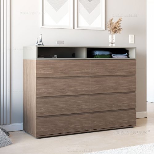 Cómoda 8 Cajones Estante