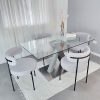 Silla Comedor Tapizada Tela Bouclé Gris Diseño Nórdico - Imagen 4