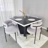 Silla Comedor Tapizada Tela Bouclé Gris Diseño Nórdico - Imagen 5