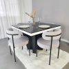 Silla Comedor Tapizada Tela Bouclé Gris Diseño Nórdico - Imagen 3